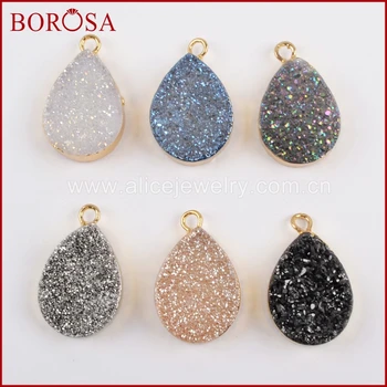 BOROSA 5/10PCS Stylish Gold Color Rainbow Drusy Charms Pendant Teardrop Titaium Druzy Charm for Earrings/Necklace Jewelry G1455
BOROSA 5/10PCS Stylish Gold Color Rainbow Drusy Charms Pendant Teardrop Titaium Druzy Charm for Earrings/Necklace Jewelry G1455