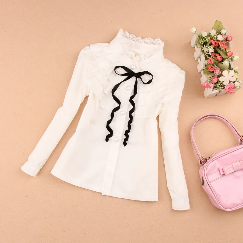 2017 Fall 2-16Y Cotton Ruffles Lace Bow Baby Teenage Girls White Blouse Long Sleeve School Girl Tops Kids Shirts Clothes JW0556
2017 Fall 2-16Y Cotton Ruffles Lace Bow Baby Teenage Girls White Blouse Long Sleeve School Girl Tops Kids Shirts Clothes JW0556