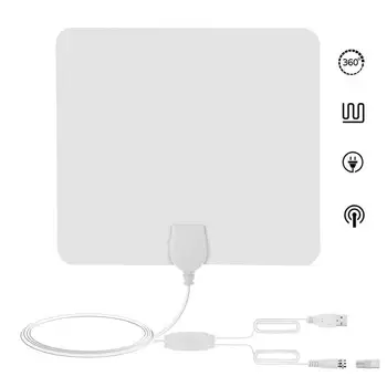 White 80 Miles Range HDTV TV Amplified Indoor Flat Digital TV Antenna Television Antenna ATSC DVB ISDB with Signal Amplifier r20
White 80 Miles Range HDTV TV Amplified Indoor Flat Digital TV Antenna Television Antenna ATSC DVB ISDB with Signal Amplifier r20
