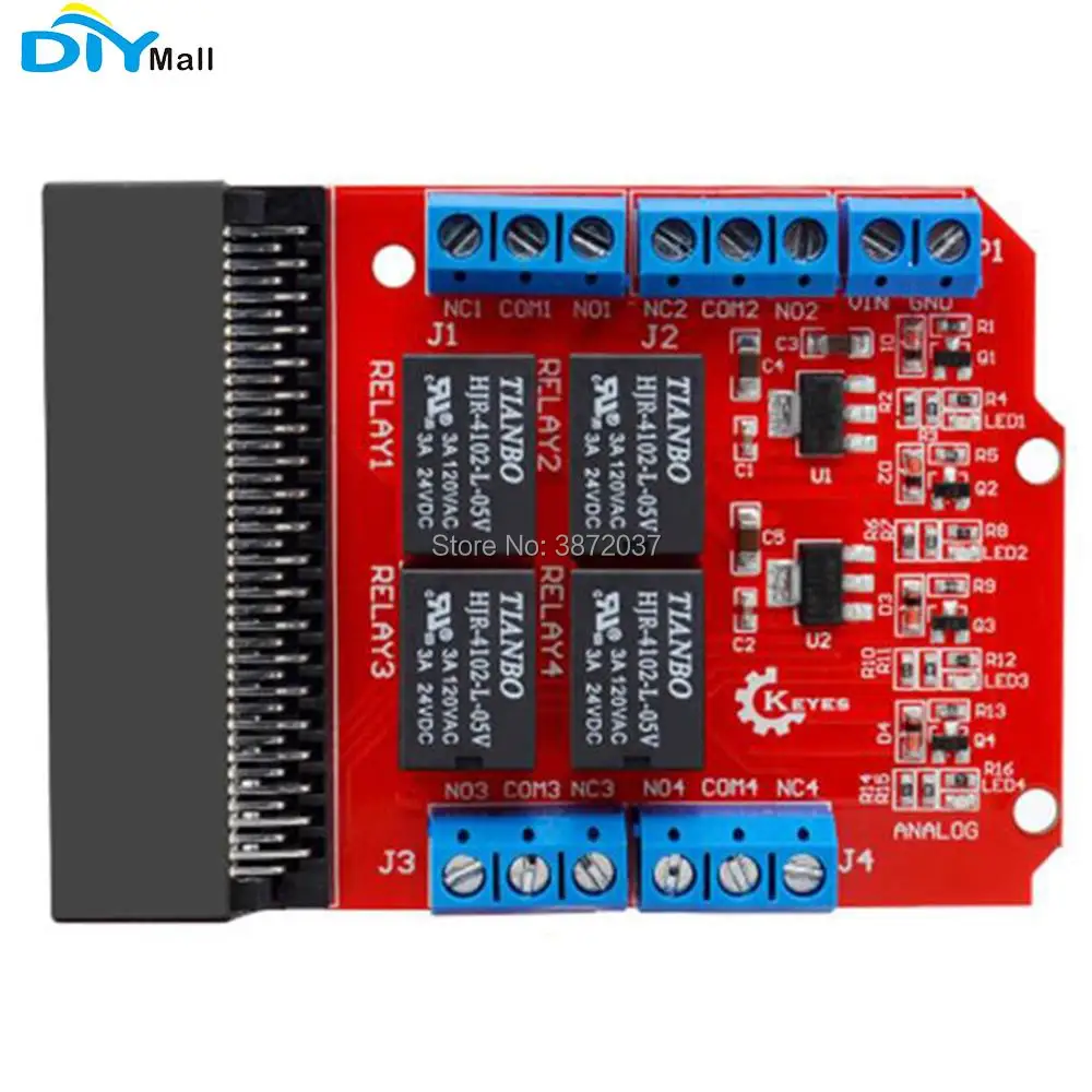 DIYmall Relay Shield 4-Way 5V Relay Module HIGH Trigger Relay Expansion Board for microbit micro:bit micro bit
DIYmall Relay Shield 4-Way 5V Relay Module HIGH Trigger Relay Expansion Board for microbit micro:bit micro bit