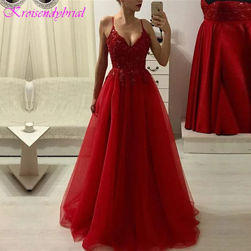 DZW246 Red Tulle Long Evening Dress Sexy Spaghetti Strap A Line Beaded Appliques Cheap Prom Gown 2019 Special Occasion Gown
DZW246 Red Tulle Long Evening Dress Sexy Spaghetti Strap A Line Beaded Appliques Cheap Prom Gown 2019 Special Occasion Gown