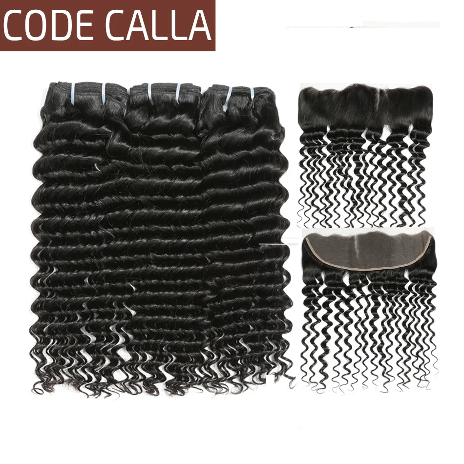Code Calla Deep Wave Peruvian Virgin Hair Bundles With Lace Frontal Ear to Ear For Hair Salon high Ration 30% Natural color
Code Calla Deep Wave Peruvian Virgin Hair Bundles With Lace Frontal Ear to Ear For Hair Salon high Ration 30% Natural color
