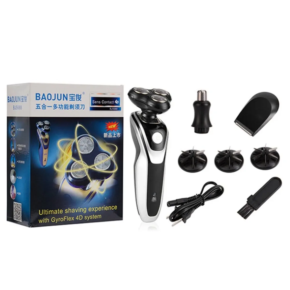 5-in-1 4D 3 Blades Electric Shaver Waterproof Rotating Electric Razor Beard Clipper Nose Hair Cutter
5-in-1 4D 3 Blades Electric Shaver Waterproof Rotating Electric Razor Beard Clipper Nose Hair Cutter
