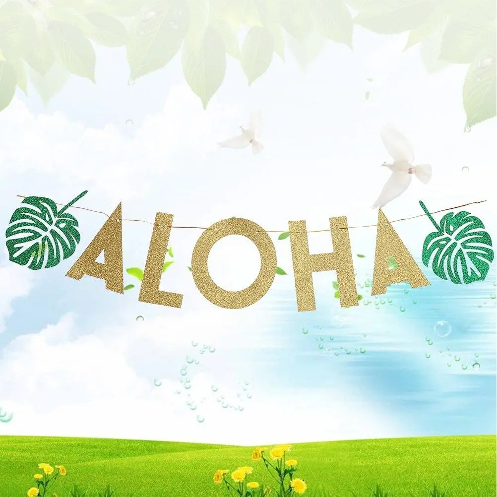 FANLUS Glitter aloha Hanging Bunting Banner Tropical Theme Hawaiian Party Supplies
FANLUS Glitter aloha Hanging Bunting Banner Tropical Theme Hawaiian Party Supplies