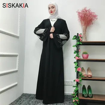 Siskakia Lace Mesh See Through Patchwork Black Abaya Fashion Muslim Pearl Beaded Cardigan Robes Arabian Ramadan kaftans & Jubah
Siskakia Lace Mesh See Through Patchwork Black Abaya Fashion Muslim Pearl Beaded Cardigan Robes Arabian Ramadan kaftans & Jubah
