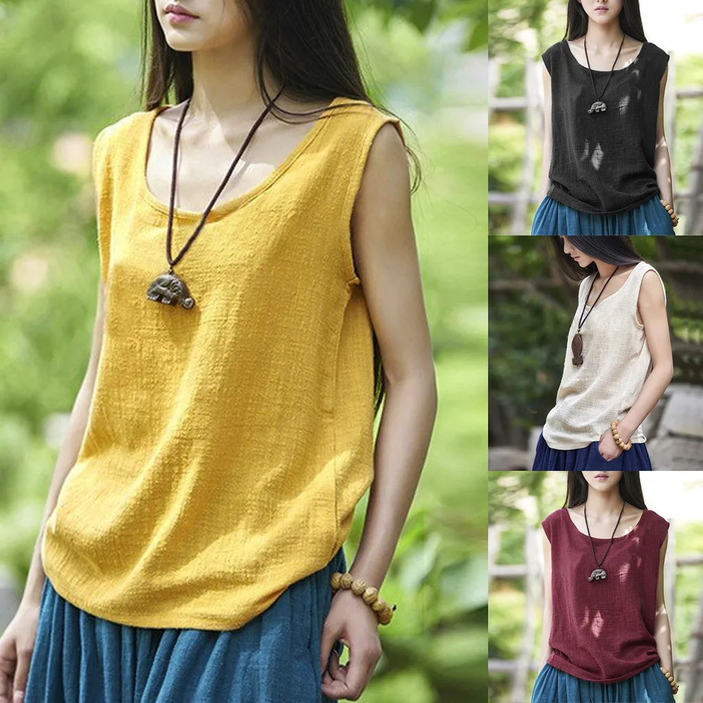 2019 Summer Plus Size Women's Tank Tops Solid Cotton Linen Sleeveless Ladies Tank Tee Top Loose Casual Tank Tops Vests
2019 Summer Plus Size Women's Tank Tops Solid Cotton Linen Sleeveless Ladies Tank Tee Top Loose Casual Tank Tops Vests