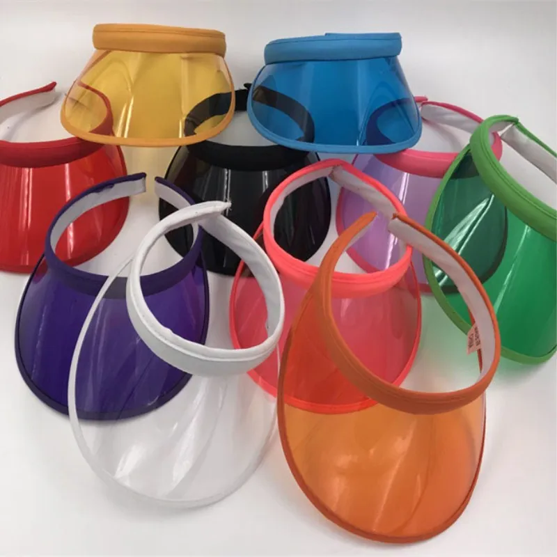 Unisex Summer Clear Plastic PVC Empty Top Hat Clip On Sun Visor Hat UV Protection Beach Caps 10pcs/lot
Unisex Summer Clear Plastic PVC Empty Top Hat Clip On Sun Visor Hat UV Protection Beach Caps 10pcs/lot