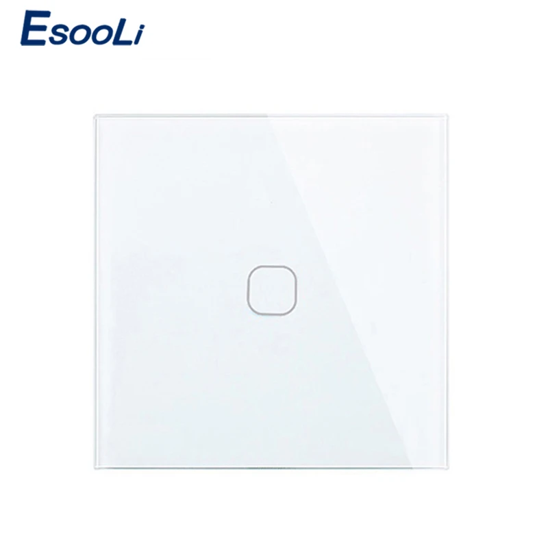 EsooLi EU/UK standard Touch Switch White Crystal Glass Panel Touch Switch, AC220V, EU 1 Gang 1Way Light Wall Touch Screen Switch
EsooLi EU/UK standard Touch Switch White Crystal Glass Panel Touch Switch, AC220V, EU 1 Gang 1Way Light Wall Touch Screen Switch
