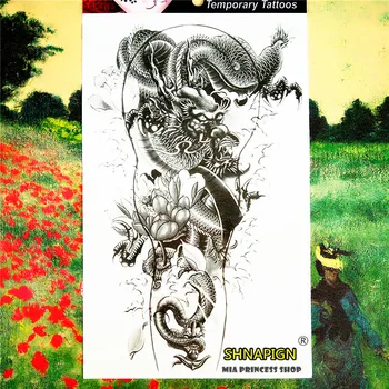 SHNAPIGN China dragon Lotus Temporary Tattoo Body Art, 12*20cm Flash Tattoo Stickers, Waterproof Fake Tatoo Henna Wall Sticker
SHNAPIGN China dragon Lotus Temporary Tattoo Body Art, 12*20cm Flash Tattoo Stickers, Waterproof Fake Tatoo Henna Wall Sticker