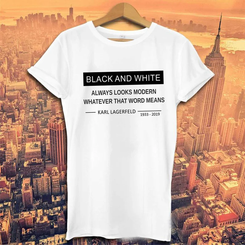 Black and White Karl Lagerfeld T-shirt Women Men Casual Cotton Short Seeve Tshirt Top Fashion Unisex Aesthetic T-shirt Drop
Black and White Karl Lagerfeld T-shirt Women Men Casual Cotton Short Seeve Tshirt Top Fashion Unisex Aesthetic T-shirt Drop