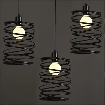 Vintage pendant lights LED lamp metal spiral cage lampshade lighting hanging light fixture with LED bulb
Vintage pendant lights LED lamp metal spiral cage lampshade lighting hanging light fixture with LED bulb
