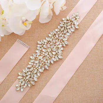Gold Crystal Wedding Belt Hand Beaded Bridal Sash Simple Rhinestones Bridal Belt For Wedding Party Gown A205G
Gold Crystal Wedding Belt Hand Beaded Bridal Sash Simple Rhinestones Bridal Belt For Wedding Party Gown A205G