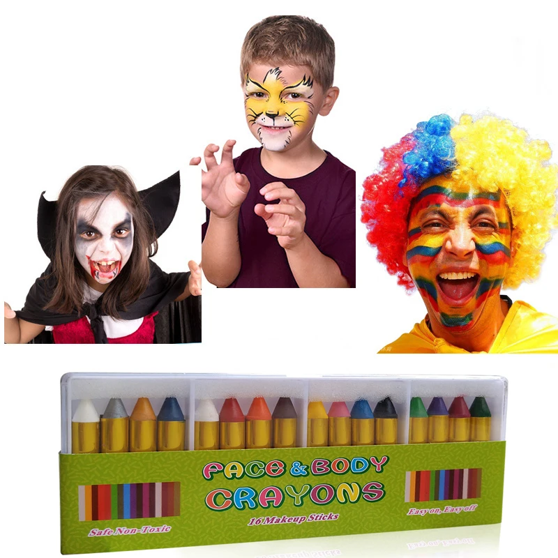 16 Colors Children Safe Face Body Paint Crayons Pencils Kit Set Makeup Cosplay Halloween Clown Fans Paint Halloween
16 Colors Children Safe Face Body Paint Crayons Pencils Kit Set Makeup Cosplay Halloween Clown Fans Paint Halloween