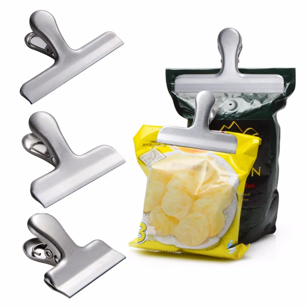 Food Storage Stainless Steel Chip Bag Clips 2/3/4 inch width Durable selladora de bolsas plasticas kitchen food clip #007
Food Storage Stainless Steel Chip Bag Clips 2/3/4 inch width Durable selladora de bolsas plasticas kitchen food clip #007