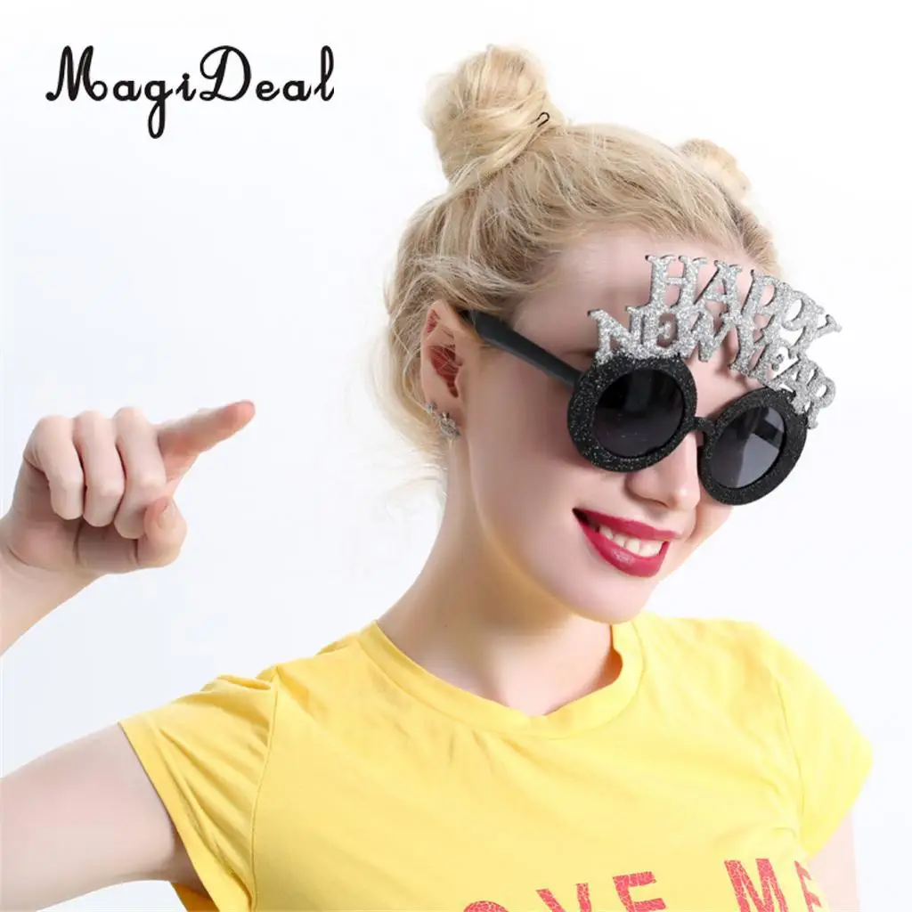 Funny Glitter New Year Party Glasses Photobooth Celebrations Sunglasses Kids Adults Christmas Holiday Party Eyeglasses Favors
