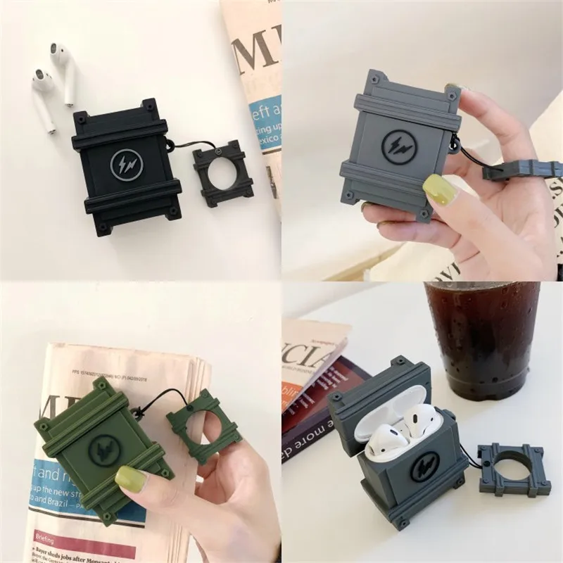 Thunder Fragment Design Military Crates Box Headphone Case For Apple Airpods 1 2 Silicone Strong Protection Earphone Cover Funda
Thunder Fragment Design Military Crates Box Headphone Case For Apple Airpods 1 2 Silicone Strong Protection Earphone Cover Funda