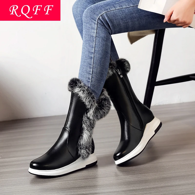 RQFF Brand Boots Women Female Snow Winter Shoes Leather Ladies Boot Platform Shoe With Box Big size 34-43 Woman Rabbit Fur Shoes
RQFF Brand Boots Women Female Snow Winter Shoes Leather Ladies Boot Platform Shoe With Box Big size 34-43 Woman Rabbit Fur Shoes