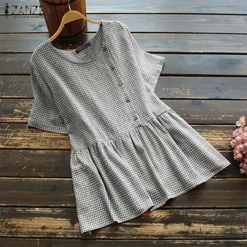 Check Blouse ZANZEA 2019 Women Short Sleeve Tunic Tops Fashion Party Button Down Shirt Casual O-Neck Plaid Female Chemise Blusas
Check Blouse ZANZEA 2019 Women Short Sleeve Tunic Tops Fashion Party Button Down Shirt Casual O-Neck Plaid Female Chemise Blusas
