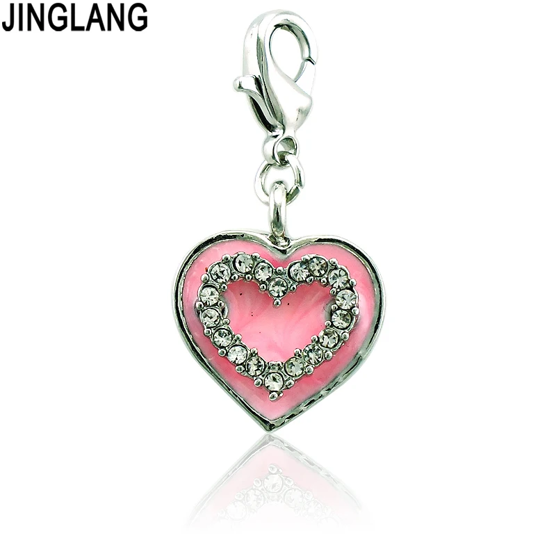 JINGLANG Fashion Lobster Clasp Charms Silver Plated White Rhinestone 3 Heart Double Heart DIY Pendants Jewelry Accessories
JINGLANG Fashion Lobster Clasp Charms Silver Plated White Rhinestone 3 Heart Double Heart DIY Pendants Jewelry Accessories