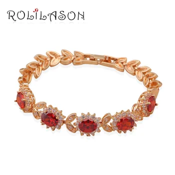 ROLILASON Garnet Crystal AAA Zirconia Gold Tone charm bracelets for women Health Nickel Lead free Fashion jewelry TB421
ROLILASON Garnet Crystal AAA Zirconia Gold Tone charm bracelets for women Health Nickel Lead free Fashion jewelry TB421