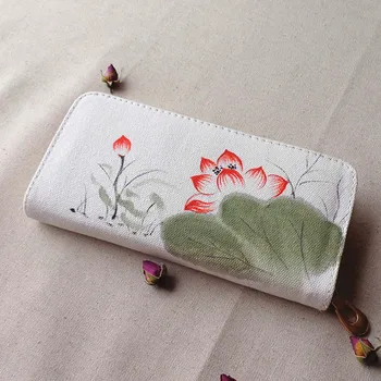 Chinese Ink Hand Painting Lotus Flowers Women's Canvas Wallets Zipper Ladies Linen Vertical Purse Notecase Portemonnee Mujer
Chinese Ink Hand Painting Lotus Flowers Women's Canvas Wallets Zipper Ladies Linen Vertical Purse Notecase Portemonnee Mujer