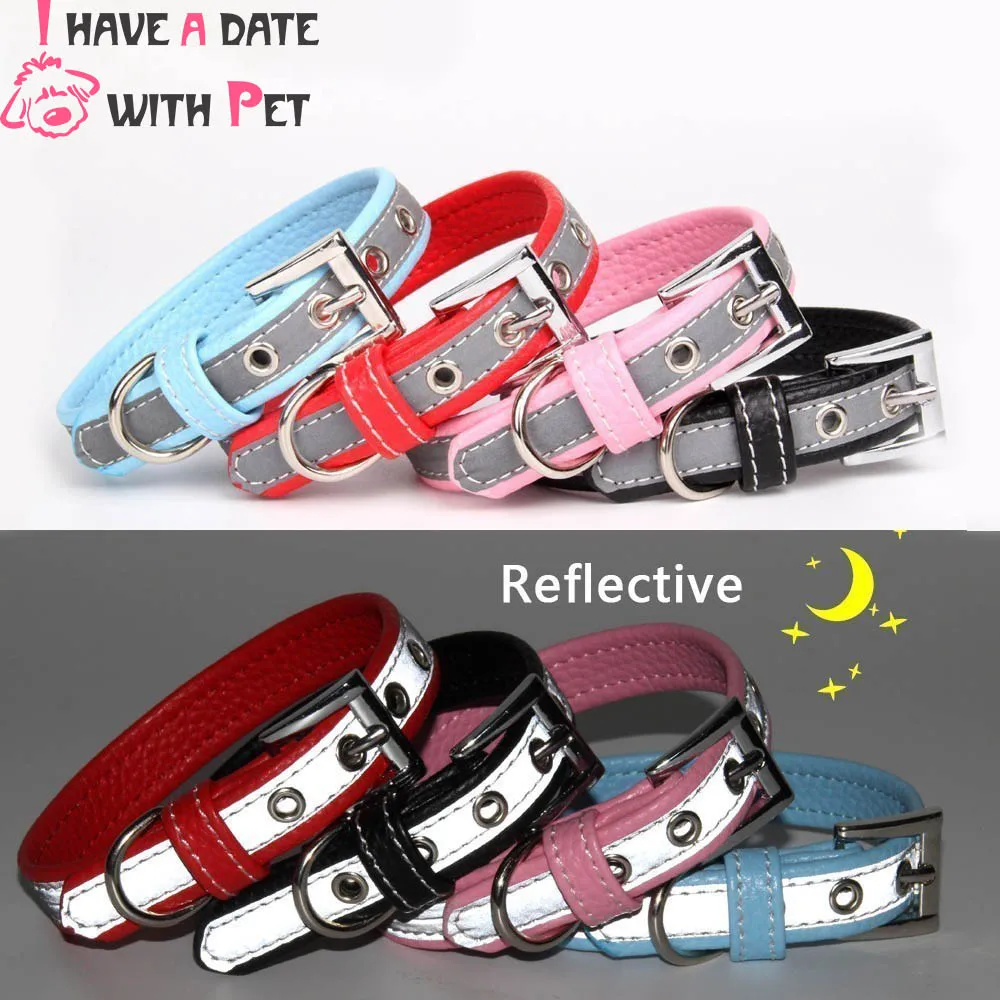 Pet Product Soft Cozy Dog Collar Durable Litchi Veins Leather Puppy Collars With Reflective Tape for Small Medium Dog Safety
Pet Product Soft Cozy Dog Collar Durable Litchi Veins Leather Puppy Collars With Reflective Tape for Small Medium Dog Safety