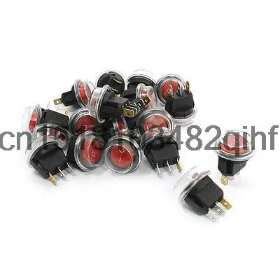 

20Pcs Red Lamp SPST 3Pin Soldered Waterproof Rocker Switches AC 6A 250V 10A 125V