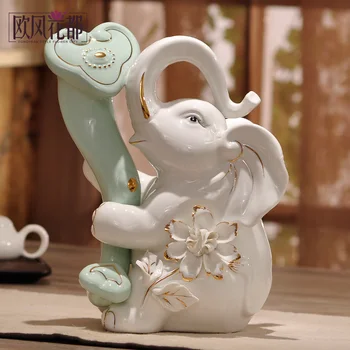 European Home Furnishing ceramic Lucky Elephant jade ornaments craft gift opening high-grade living room decor
European Home Furnishing ceramic Lucky Elephant jade ornaments craft gift opening high-grade living room decor