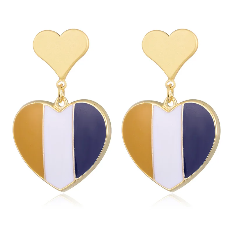 Cute Heart Shape Enamel Pendant Earring Gold Color Alloy Drop Dangle Earrings for Women Girl Fashion Ear Jewelry pendientes 2019
Cute Heart Shape Enamel Pendant Earring Gold Color Alloy Drop Dangle Earrings for Women Girl Fashion Ear Jewelry pendientes 2019