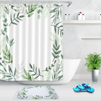 Green Plants Floating On White Background Bathroom Waterproof Polyester Fabric Printing Shower Curtain Anti-Slip Mat
Green Plants Floating On White Background Bathroom Waterproof Polyester Fabric Printing Shower Curtain Anti-Slip Mat