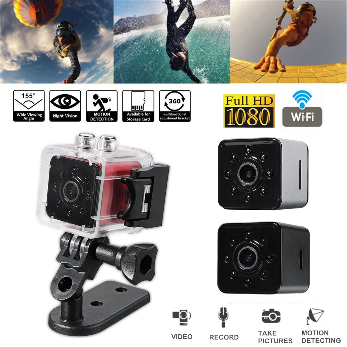 32G Waterproof Wifi Wireless Sports 1080 DV/DC Camera SQ13 Host Night Vision With 8 IR Lights Action Video Cameras Accessories
32G Waterproof Wifi Wireless Sports 1080 DV/DC Camera SQ13 Host Night Vision With 8 IR Lights Action Video Cameras Accessories