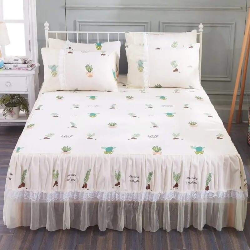 Korean Style Printing Lace Bed Skirt Pillow cases Wedding Princess Bedding Girls Bedspread Bed sheet For Gifts #/L
Korean Style Printing Lace Bed Skirt Pillow cases Wedding Princess Bedding Girls Bedspread Bed sheet For Gifts #/L