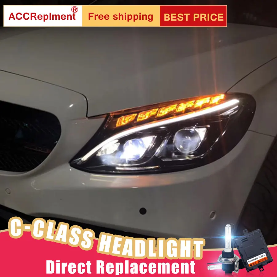 2Pcs LED Headlights For Benz C-Class W205 2015-2018 led car lights Angel eyes ALL LED KIT Fog lights LED Daytime Running Light 
2Pcs LED Headlights For Benz C-Class W205 2015-2018 led car lights Angel eyes ALL LED KIT Fog lights LED Daytime Running Light
