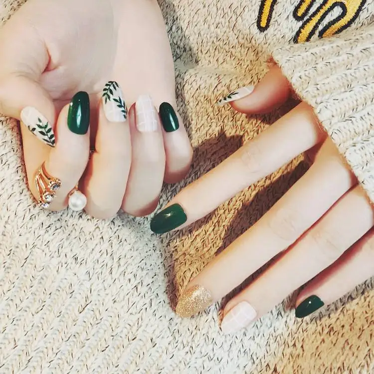 24pcs Round Head Adhesive Full Nail Tips Tool Artificial Fake Nail Art Summer Green Leaf Pattern False Nails Pre-design
24pcs Round Head Adhesive Full Nail Tips Tool Artificial Fake Nail Art Summer Green Leaf Pattern False Nails Pre-design