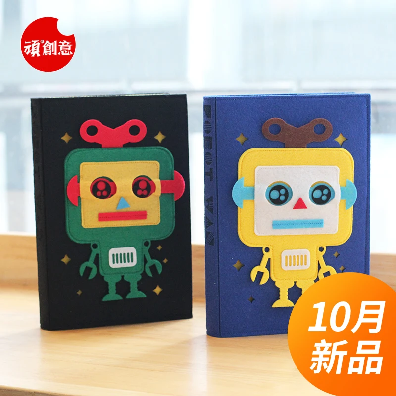 New High Quality Retro Robot Color Page Notepad Korean Lovely Cartoon Pattern Travel Notebook Diary Weekly Monthly Planner WZ | Канцтовары