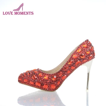 2018 Red Silver Rhinestone Wedding Shoes Pointed Toe 4 Inches High Heel Mother of the Bride Shoes Crystal Party Prom Pumps
2018 Red Silver Rhinestone Wedding Shoes Pointed Toe 4 Inches High Heel Mother of the Bride Shoes Crystal Party Prom Pumps