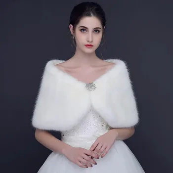 2018 Fur Bolero Wraps Wedding Jacket Women Winter Warm Bride Accessories With Crystal Beaded 
2018 Fur Bolero Wraps Wedding Jacket Women Winter Warm Bride Accessories With Crystal Beaded
