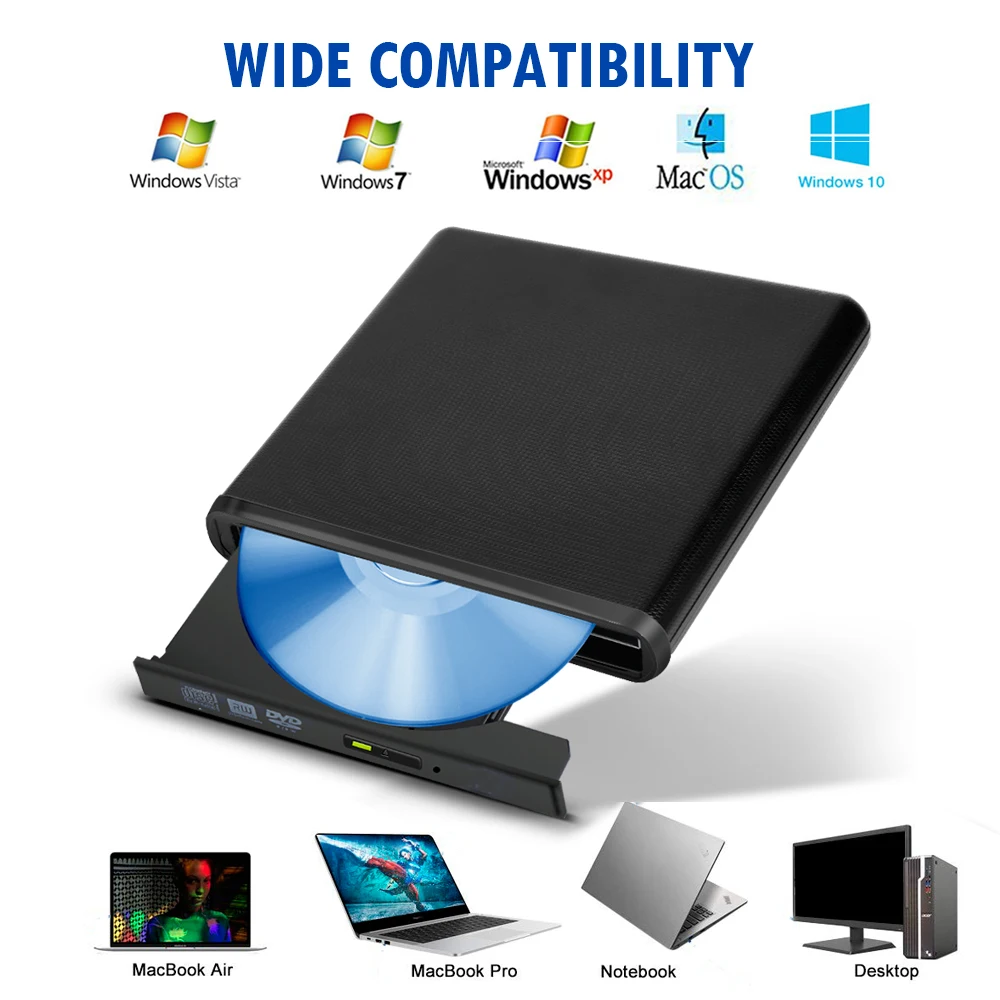 USB3.0 External CD Writer Drive DVD+RDL Disc Recordable Ultra Speed Universal For MacBook/Notebook Air/Pro/Desktop Optical Drive
USB3.0 External CD Writer Drive DVD+RDL Disc Recordable Ultra Speed Universal For MacBook/Notebook Air/Pro/Desktop Optical Drive