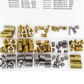 116Pcs/Set Self Tapping Thread Slotted Inserts and Steel Wire Thread Inserts Combination Set Thread Repair Tools
116Pcs/Set Self Tapping Thread Slotted Inserts and Steel Wire Thread Inserts Combination Set Thread Repair Tools