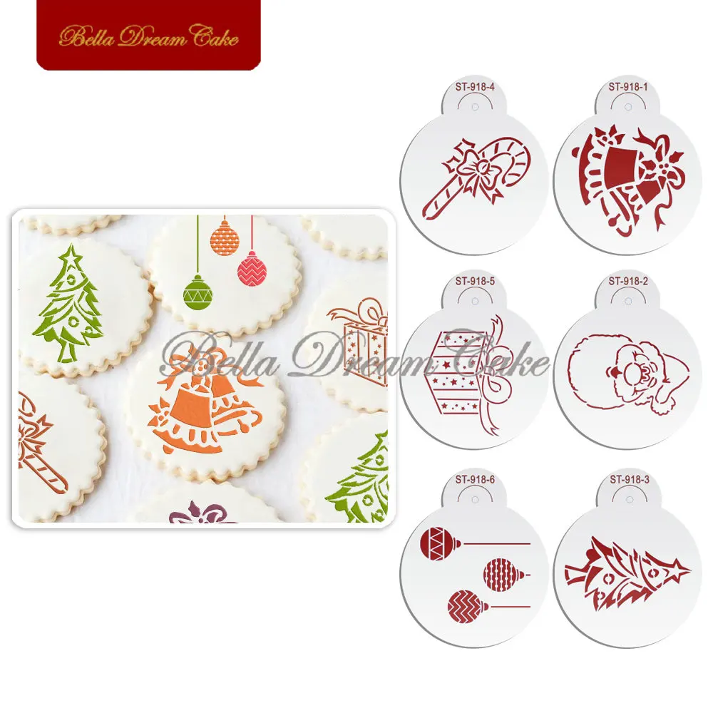 Happy Christmas Gift Bell Cookies Stencil Coffee template Stencils Fondant sugarcraft Cake Decorating Tools Bakeware
Happy Christmas Gift Bell Cookies Stencil Coffee template Stencils Fondant sugarcraft Cake Decorating Tools Bakeware