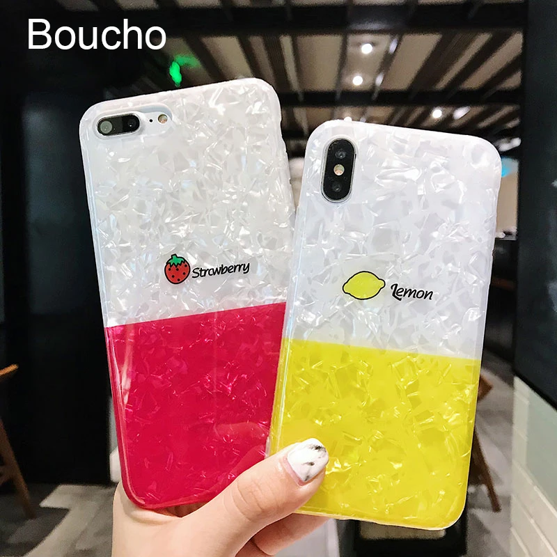 Boucho Fashion Double Color Stitching Conch Phone Case Cover For iphone X 6 6s 7 8 Plus Lovely Fruit strawberry lemon Cases Capa
Boucho Fashion Double Color Stitching Conch Phone Case Cover For iphone X 6 6s 7 8 Plus Lovely Fruit strawberry lemon Cases Capa