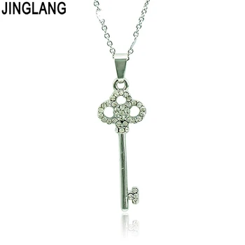 JINGLANG Fashion Pendant Necklace White Rhinestone Key Charms Silver Plated Link Chain Necklace For Men Jewelry
JINGLANG Fashion Pendant Necklace White Rhinestone Key Charms Silver Plated Link Chain Necklace For Men Jewelry