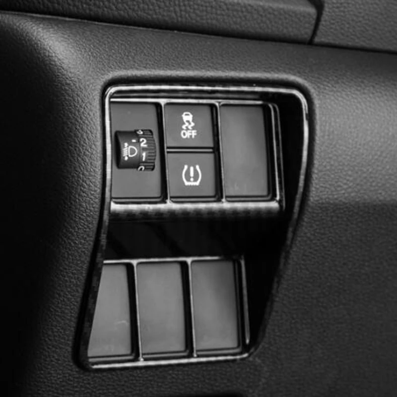 

For Honda CRV CR-V 2017 2018 5th ABS Carbon Fiber Dashboard Light Trunk Switch Function Button Look Cover Trim Accessories 1pcs