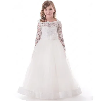 Long Sleeve Ivory White Lace Flower Girl Dresses for Weddings A-Line Girls Formal Gown First Communion Dresses vestidos Size2-14
Long Sleeve Ivory White Lace Flower Girl Dresses for Weddings A-Line Girls Formal Gown First Communion Dresses vestidos Size2-14