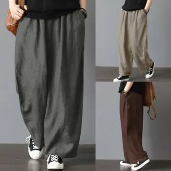 Fashion Unisex Men Women Elastic Waist Soft Cotton Linen Long Pants Loose Wide Leg Pants Fit Casual Trousers Plus Size
Fashion Unisex Men Women Elastic Waist Soft Cotton Linen Long Pants Loose Wide Leg Pants Fit Casual Trousers Plus Size