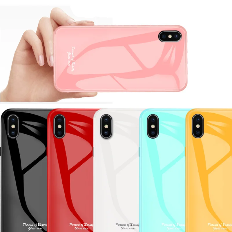 Luxury Glass Case For iphone 6 7 8 Plus X XR XS MAX Cover 7plus 8plus 6G 6S XS MAX For Macaron colors Glossy Cell Phone Case
Luxury Glass Case For iphone 6 7 8 Plus X XR XS MAX Cover 7plus 8plus 6G 6S XS MAX For Macaron colors Glossy Cell Phone Case