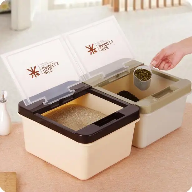 Thickening Large Capacity Clamshell Barrels Japan Style Plastic 10kg Rice Storage Box
Thickening Large Capacity Clamshell Barrels Japan Style Plastic 10kg Rice Storage Box
