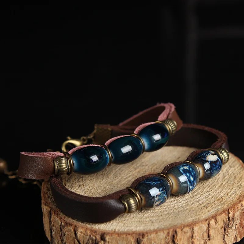 Vintage ethnic femme Bracelet Leathers Charm Bracelet for Woman Ceramic Wrap Bracelets Puck Bracelet Fashion Jewelry New Arrival
Vintage ethnic femme Bracelet Leathers Charm Bracelet for Woman Ceramic Wrap Bracelets Puck Bracelet Fashion Jewelry New Arrival