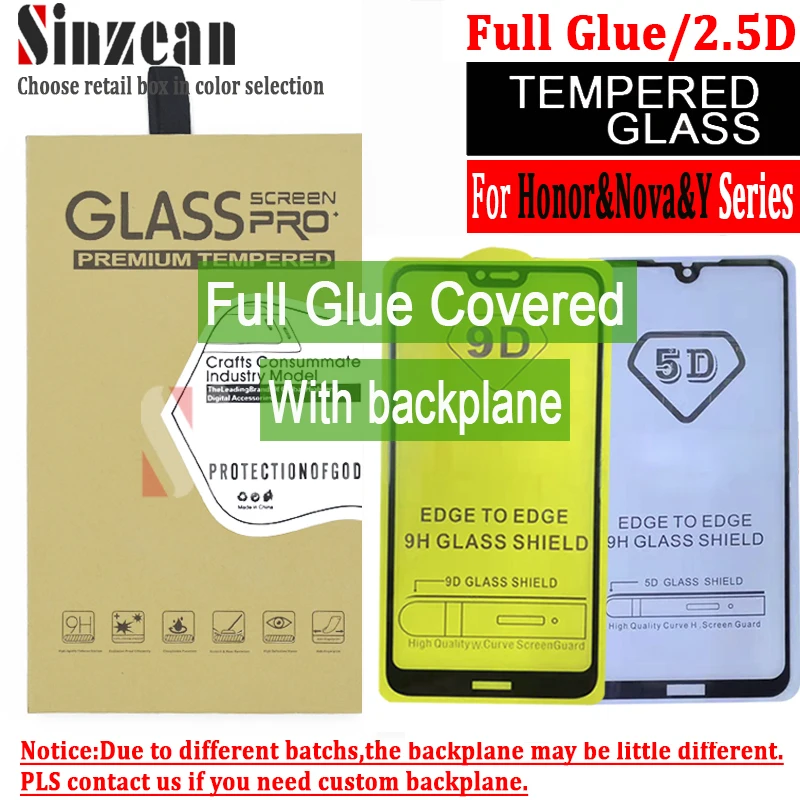 Sinzean Honor&nova&Y series 100pcs 2.5D Full Glue covered Tempered Glass Screen Protector for honor 8X/V20/ nova 5i/Y9 Prime
Sinzean Honor&nova&Y series 100pcs 2.5D Full Glue covered Tempered Glass Screen Protector for honor 8X/V20/ nova 5i/Y9 Prime