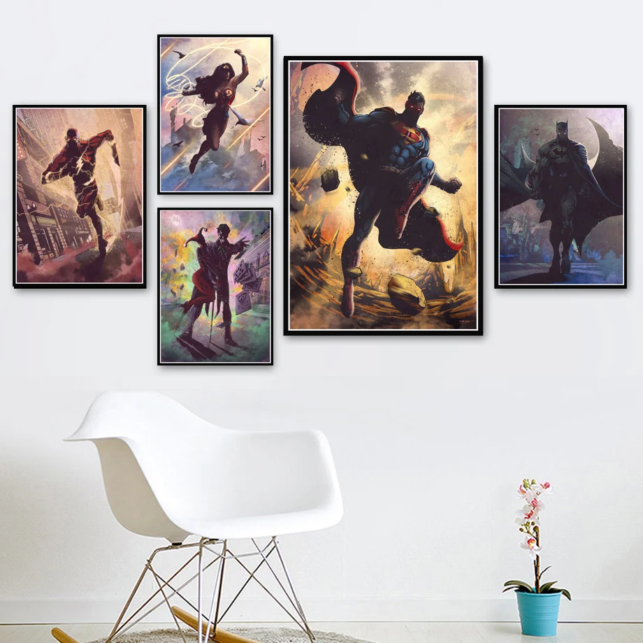 Poster Prints Joker Batman Aquaman DC Comics Superman Wonder Woman Canvas Painting Art Wall Pictures For Living Room Home Decor
Poster Prints Joker Batman Aquaman DC Comics Superman Wonder Woman Canvas Painting Art Wall Pictures For Living Room Home Decor